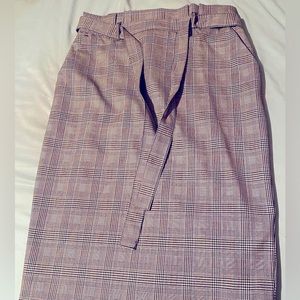 Black plaid suit skirt NWT